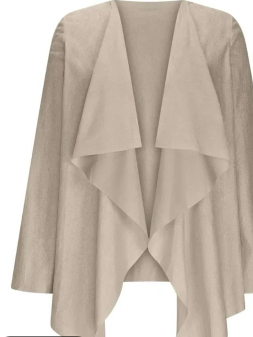 My Danielle Draped Open Front Cardigan Jacket in Taupe size large